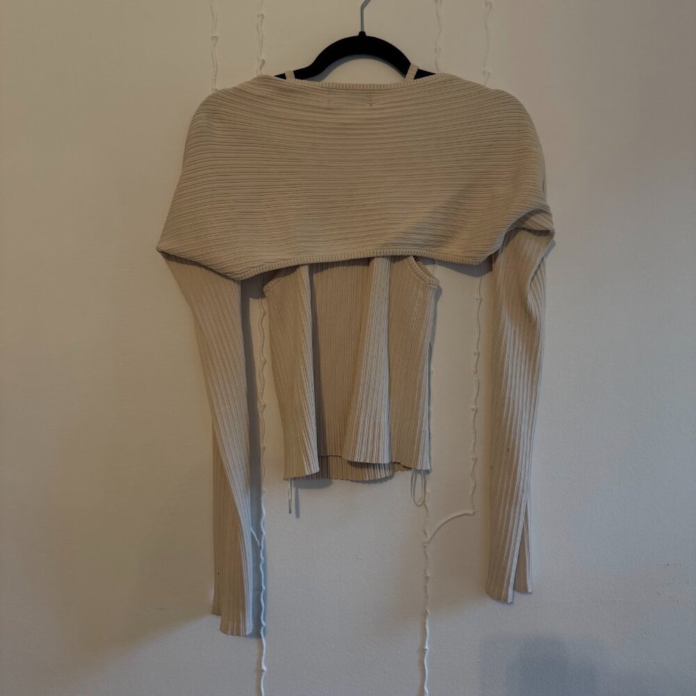 NICHOLAS Cream Ribbed Blouse - Picture 2 of 4